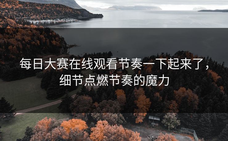 每日大赛在线观看节奏一下起来了，细节点燃节奏的魔力